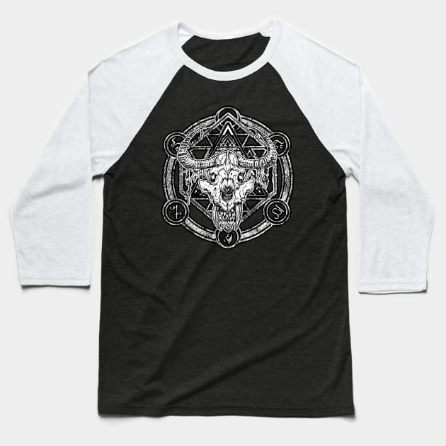 Sabre Tooth Shaman Ritual Portal Healer Baseball T-Shirt by Esoteric Origins